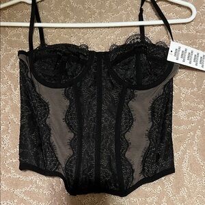 Urban Outfitters Black Lace Bustier